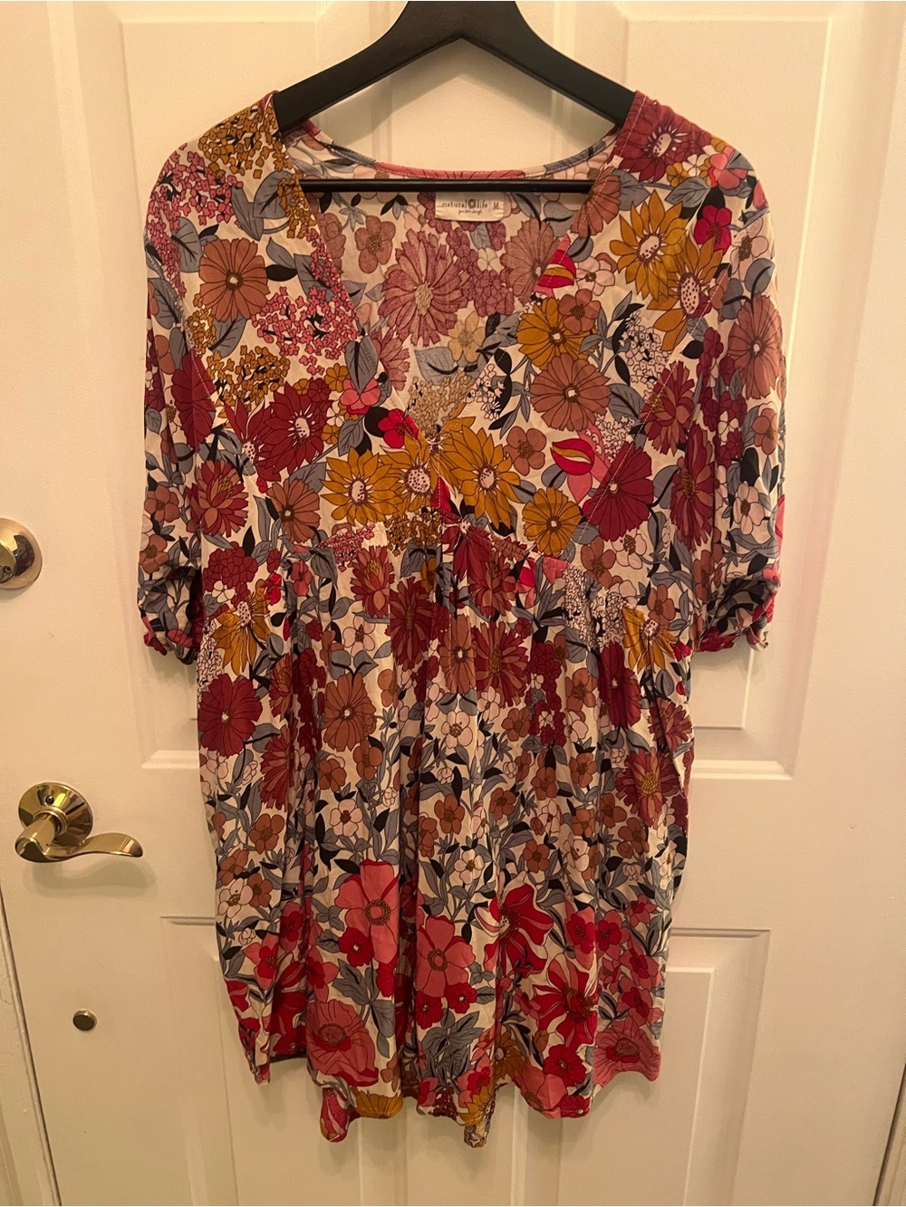 Natural Life Women's Babydoll Dress Floral Size Medium
